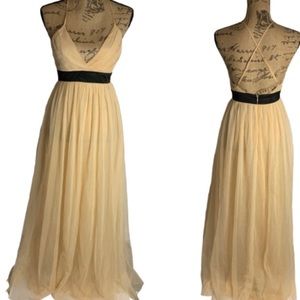 NWT Forever 21 nude black tulle evening dress